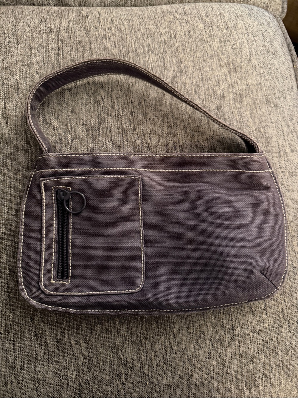 Rare Vintage‎ Y2K GAP Canvas Shoulder Bag 11”x7” Eggplant Boho Indie Cotton/Jute